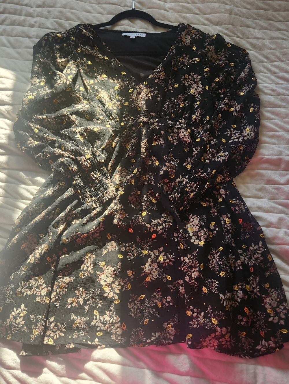 Baltic Born Black Floral V-Neck Dress